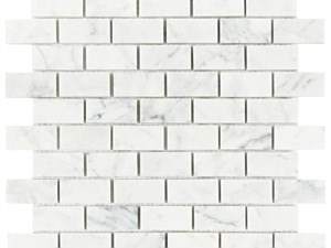 Carrara Italian Brick Mosaic Polished or Honed 1 x 2